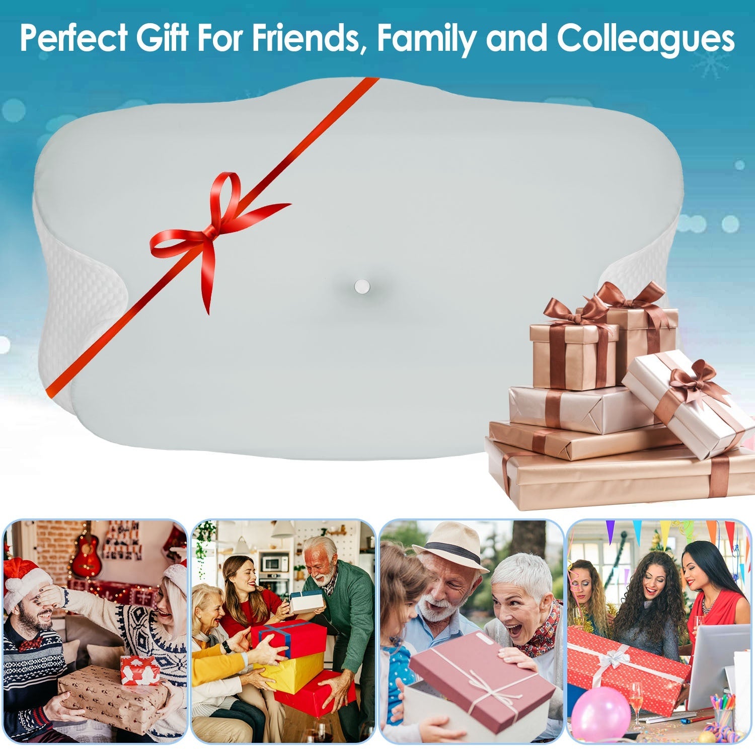 1Pc Orthopedic Memory Foam Pillow With Cooling Case Neck Support Pillow With Machine Washable Case For Side Back Stomach Sleepers - DropOnline.co