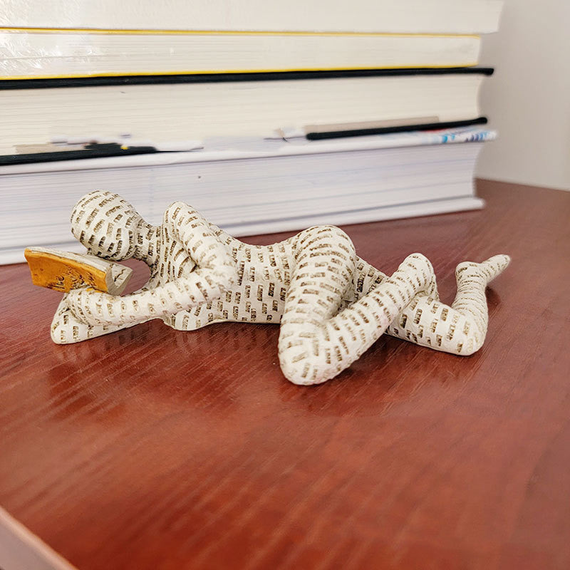 Reading Woman Thinker Resin Statue House Decoration Ornament Character Sculpture Home Decor Ornament Bookshelf Decoration - DropOnline.co