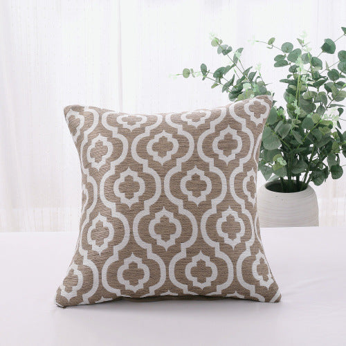 Cotton And Linen Yarn-dyed Sofa Cushion Pillowcase Simple - DropOnline.co