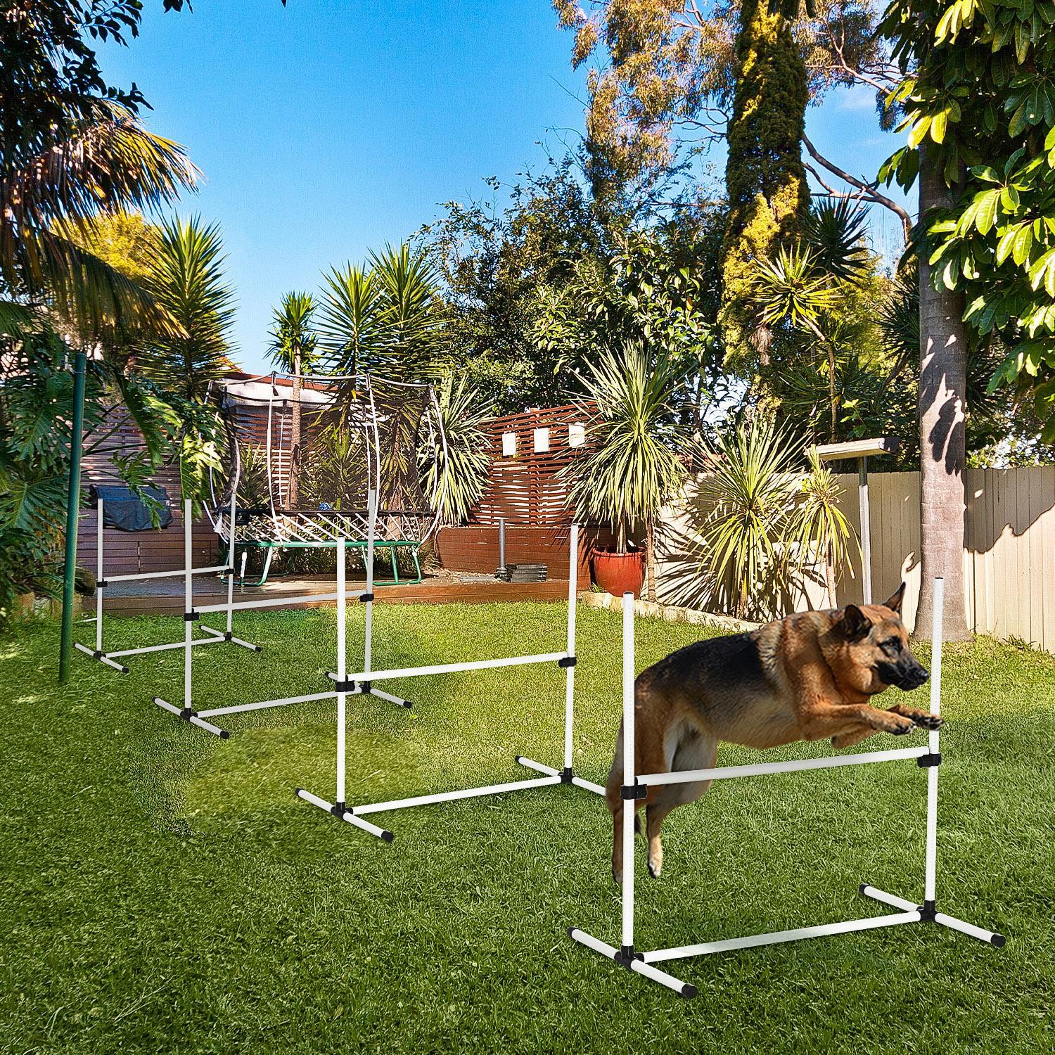 4-piece Dog Agility Training Equipment With Height-adjustable Jumping Poles - DropOnline.co