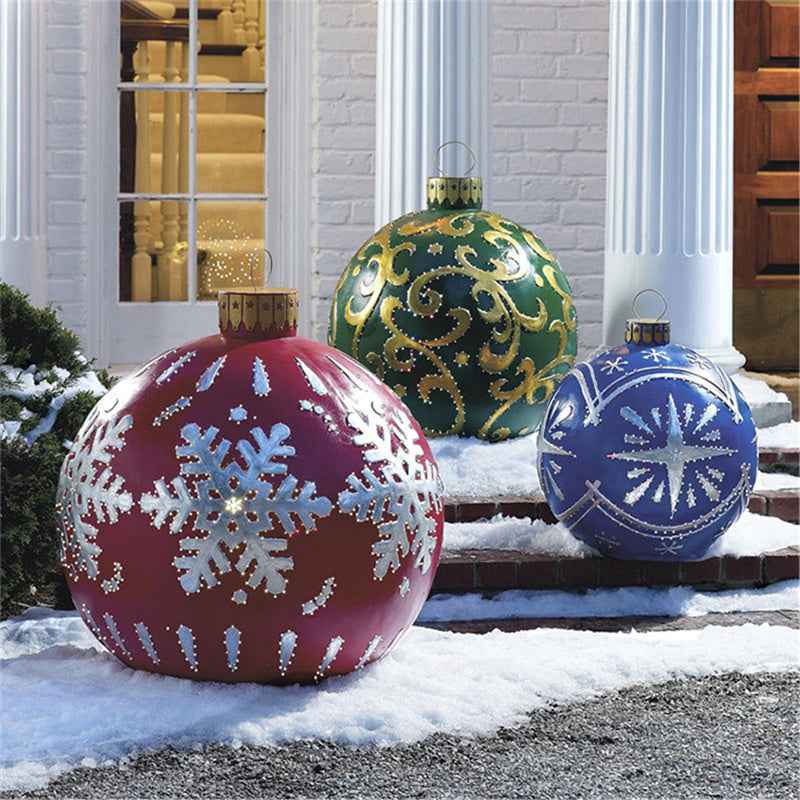 Giant Inflatable Christmas Ball 60cm - PVC Outdoor Ornament Decoration for Tree & Yard - DropOnline.co