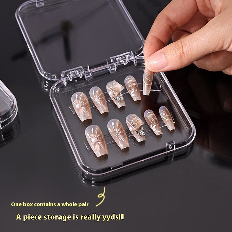 Transparent Manicure Small Wear Nail Box Handmade Nail Storage Box - DropOnline.co