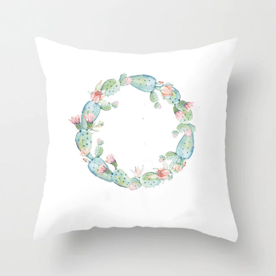 Soft Cactus Print Throw Pillow Cushion Cover - DropOnline.co