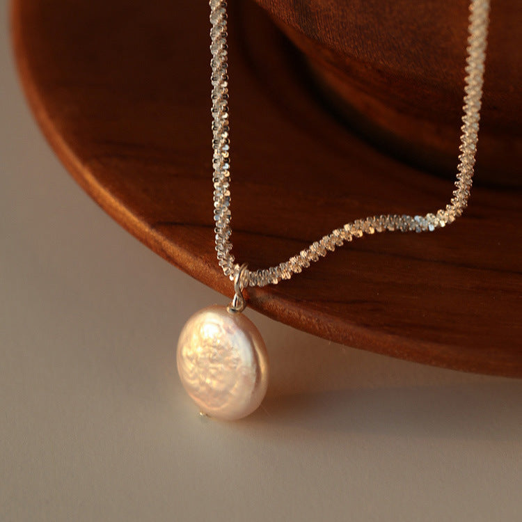 S925 Sterling Silver Baroque Pearl Necklace - DropOnline.co