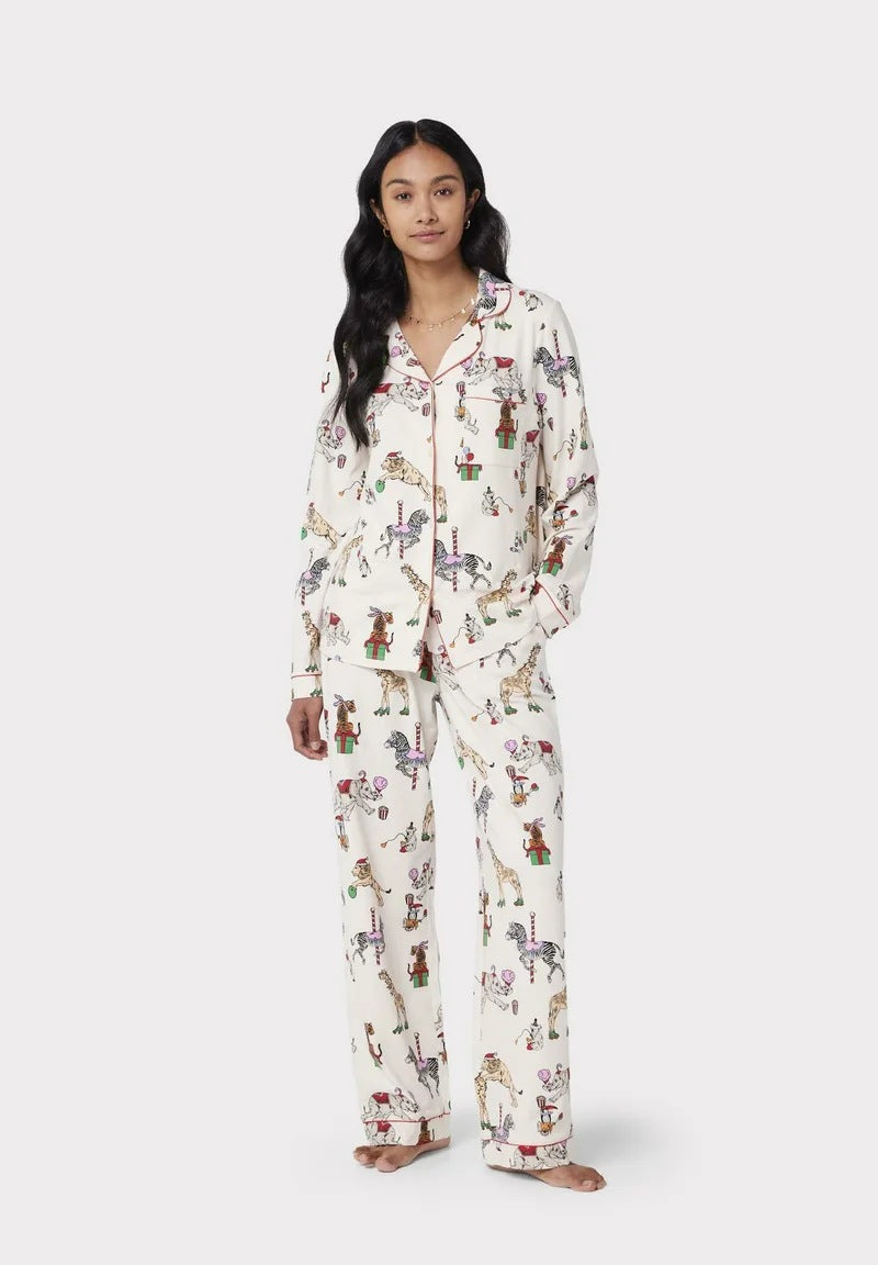 Christmas Printed Long-sleeved Trousers Autumn Ladies Home Leisure Suit