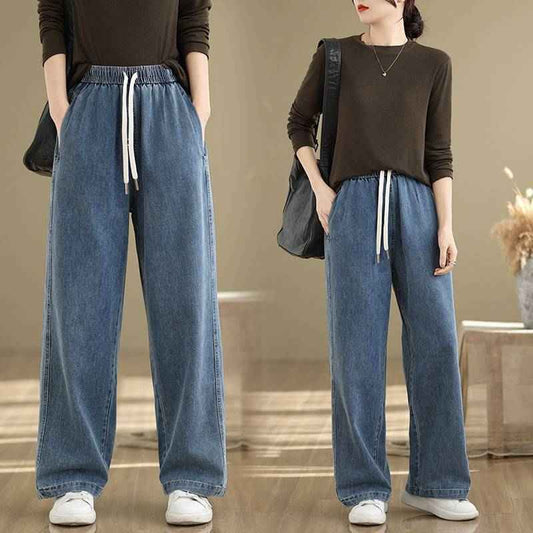 New Spring High-waist Straight Wide-leg Pants For Petite To Look Taller And Slimmer