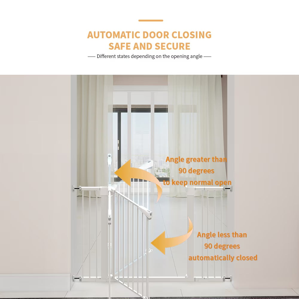 30-Inch High Child Safety Gate - Baby Door Barrier with Extensions for Stairs & Doorways - DropOnline.co