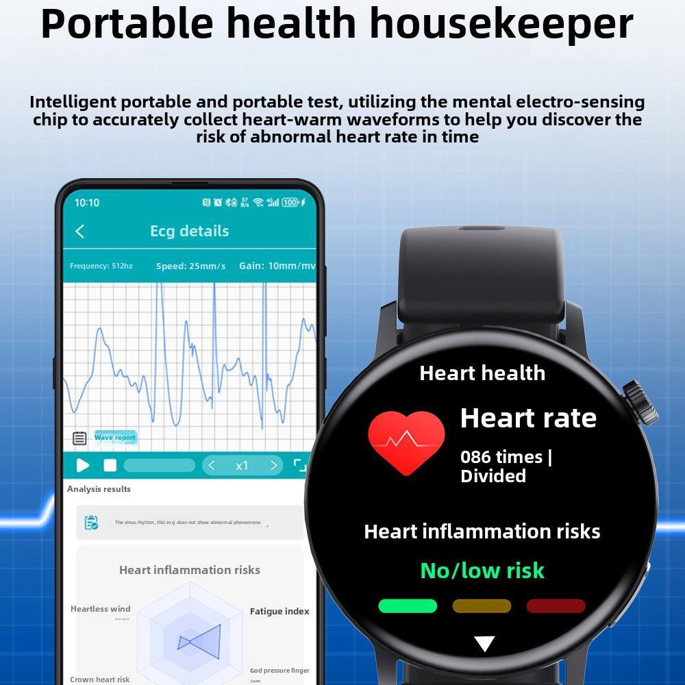 Smart Watch Non-Invasive Blood Glucose Body Temperature Blood Pressure Blood Oxygen Automatic Measurement ECG Ppg Blood Lipid Health Manager - DropOnline.co
