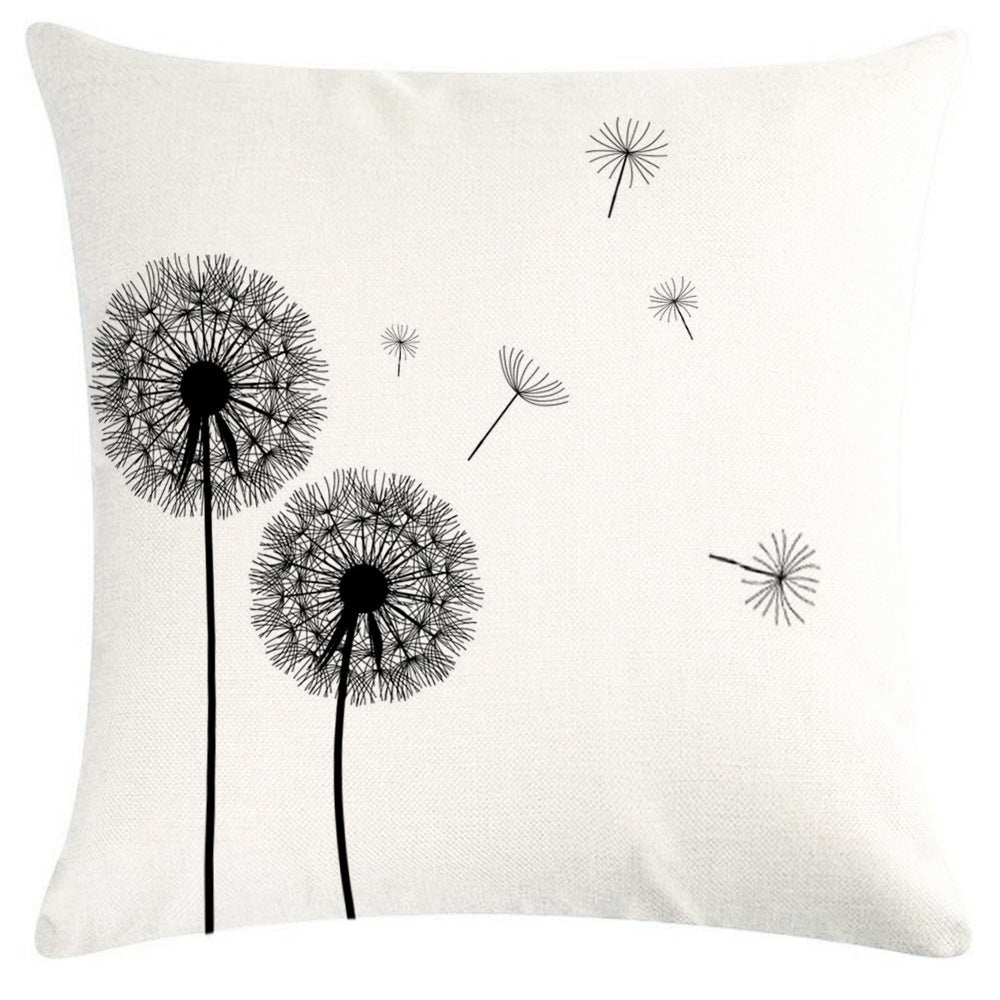 Beautiful Dandelion Printed Linen Pillow Cover Home Sofa Bedroom Cushion Cover - DropOnline.co