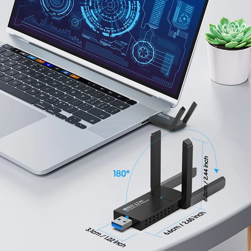 USB 3.0 Wireless WIFI Adapter 1300Mbps Long Range Dongle Dual Band 5Ghz Network - DropOnline.co