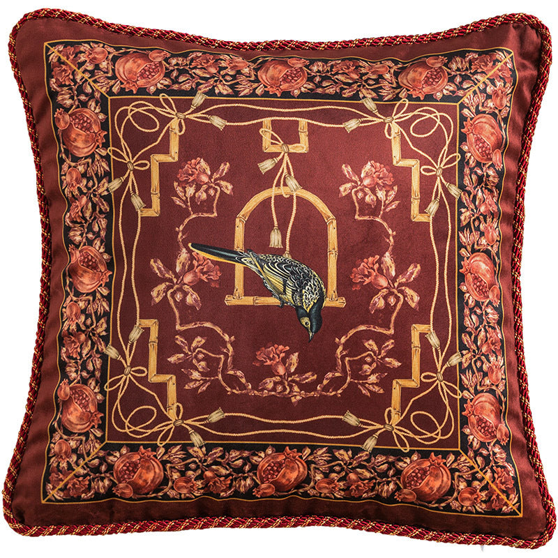 European-American Flower And Bird Christmas Pillowcase Bedside New Year Cushion - DropOnline.co