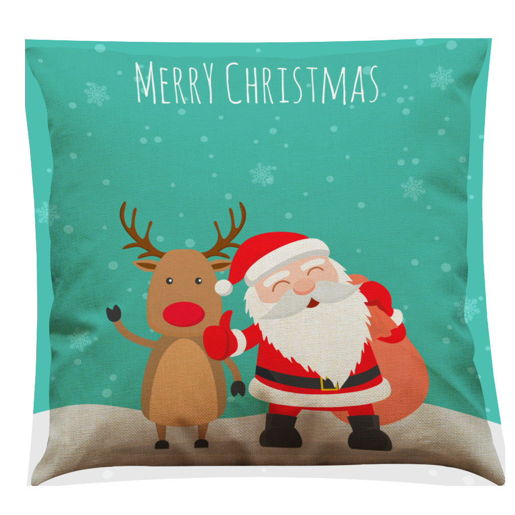 Christmas Cotton Linen Sofa Car Cushion Pillowcase - DropOnline.co