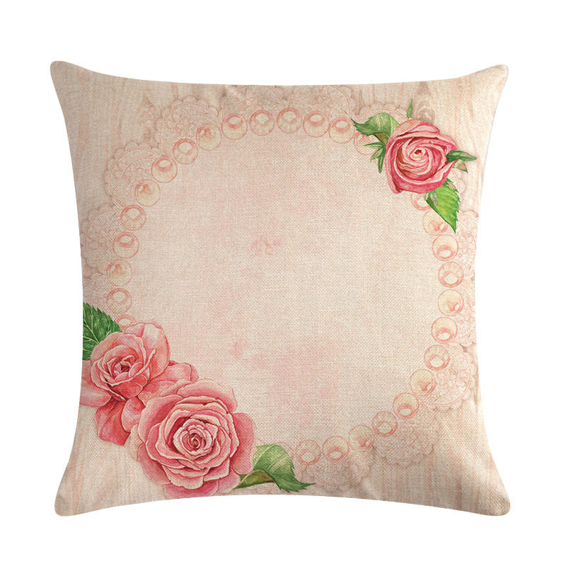 Floral Cushion Cover Cotton Linen Pillowcase - DropOnline.co