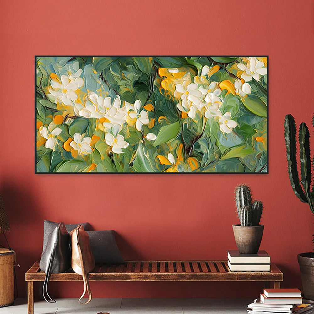 Abstract Floral Handmade Oil Painting On Canvas Wall Art Decoration 3d Texture Original Flowers Crabapple Blossoms For Home Bedroom Decor Rolled Frameless Unstretched Painting - DropOnline.co