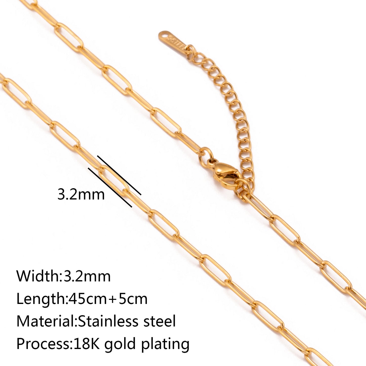 Stainless Steel Vacuum Vapor Plating 18K Gold Color Protection Lip Chain - DropOnline.co