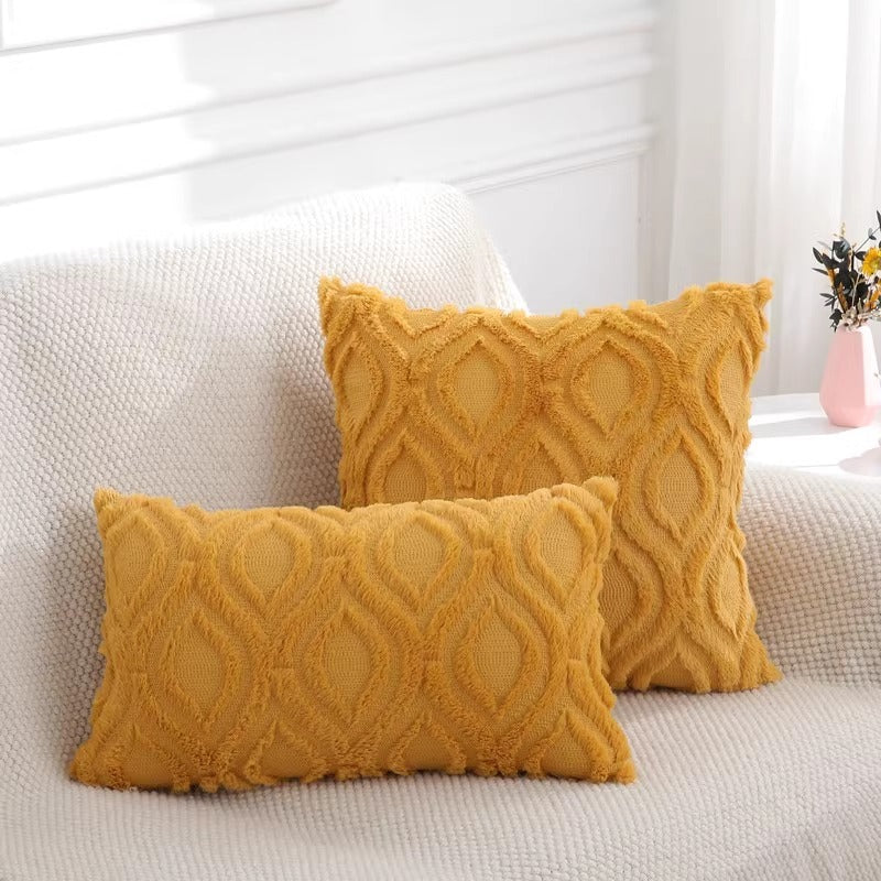 Modern Minimalist Diamond Plush Pillowcase Bed Head Cushion Cover - DropOnline.co