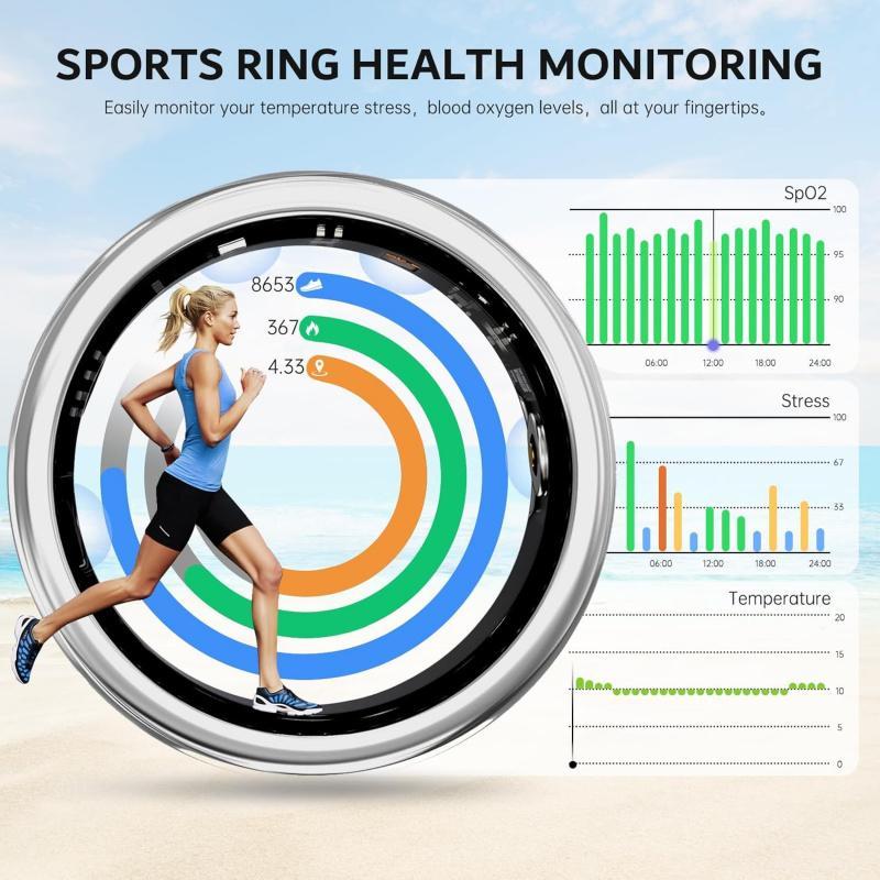 2025 New Smart Ring For Women Luxury Elegant Diamond Ring With Visible Tech Core Heart Rate Sleep Tracker Fitness Health Monitor IP68 Waterproof  Compatible - DropOnline.co