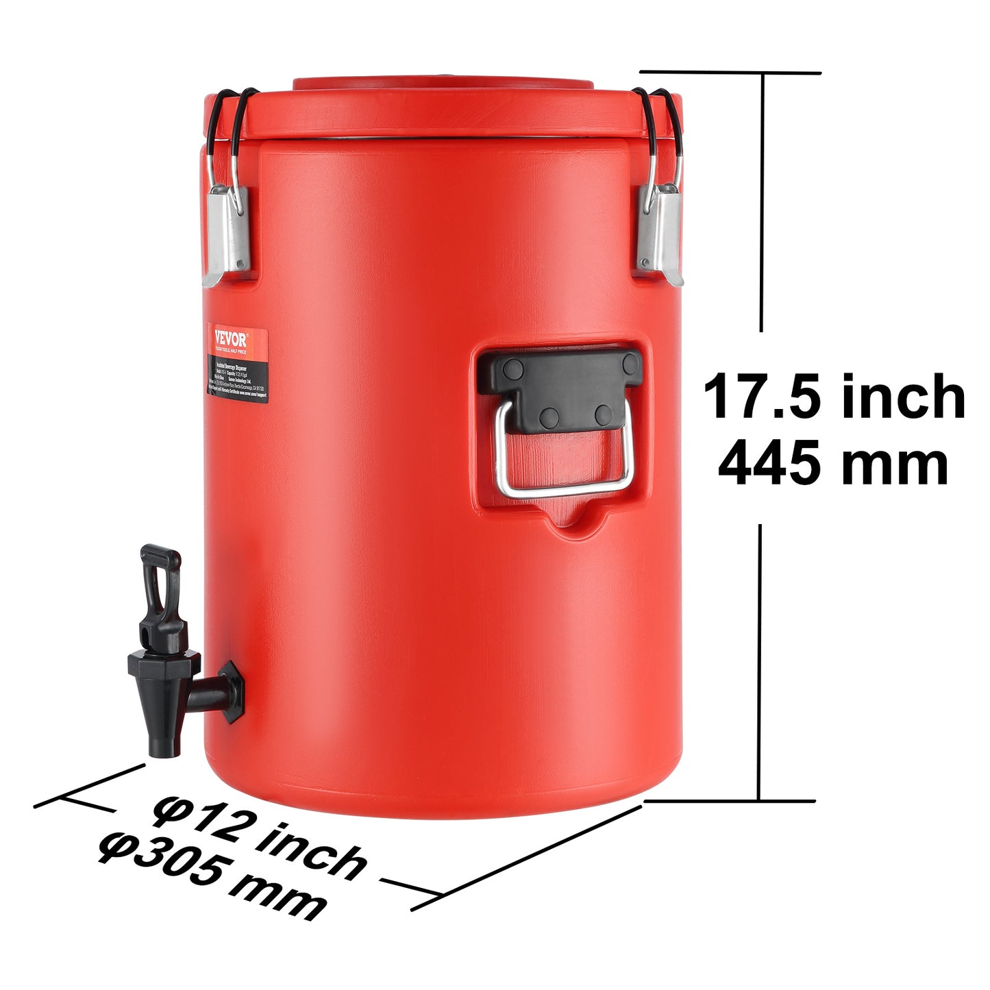 VEVOR Stainless Steel Insulated Beverage Dispenser, 4.5 Gallon 17.2 Liter, Thermal Hot And Cold Drink Server Dispenser With Spigot Handle, Food-grade For Hot Tea Coffee Water Restaurant Drink Shop - DropOnline.co