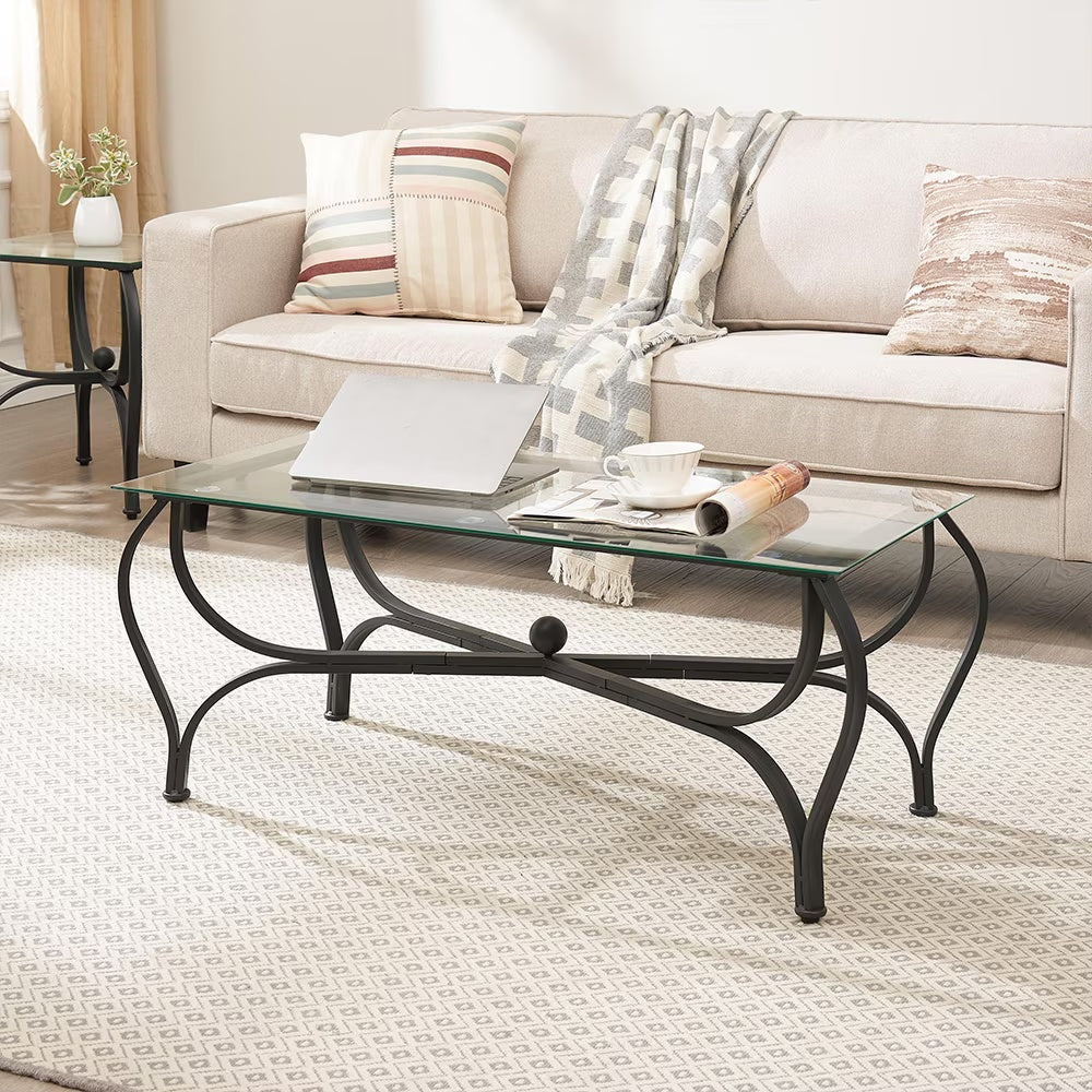 3-Piece Tempered Glass Coffee Table Set - DropOnline.co