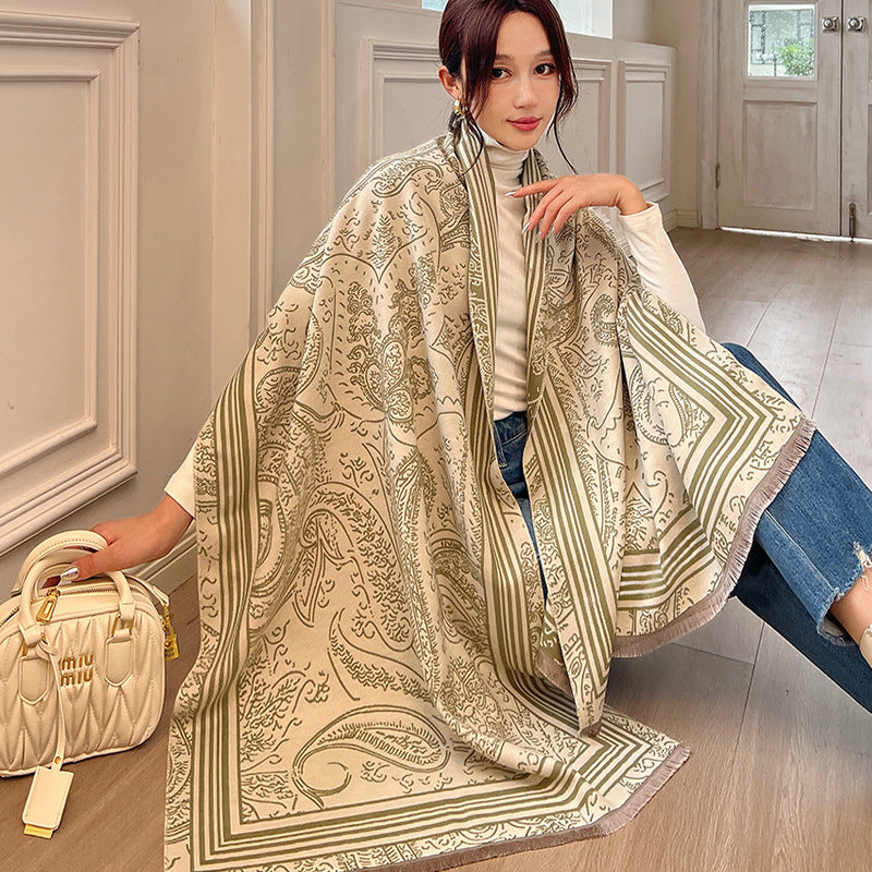 Women's Versatile Fashion Scarf - Thickened Warm Cashmere Winter Wrap - DropOnline.co