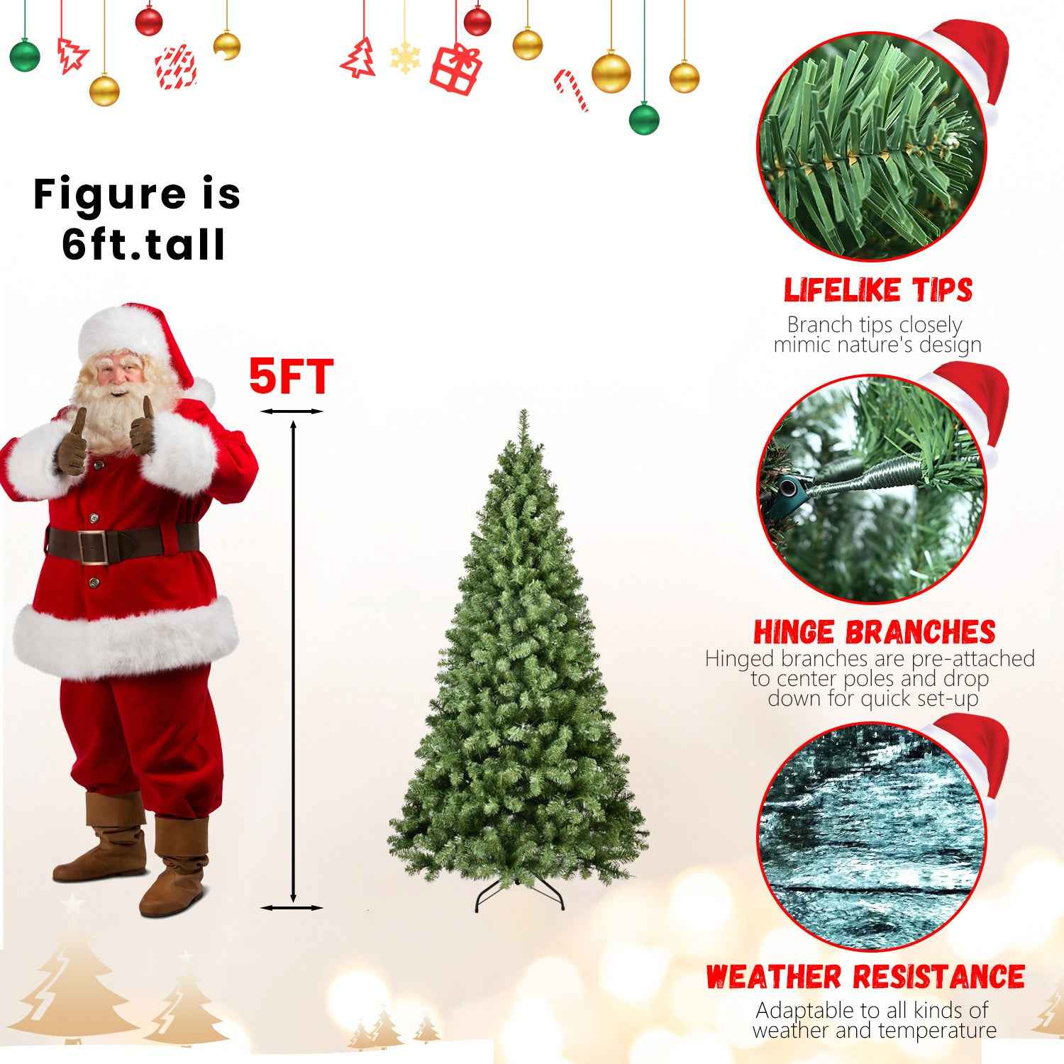PE/PVC Green Christmas Tree - Premium Mixed Material Holiday Decoration