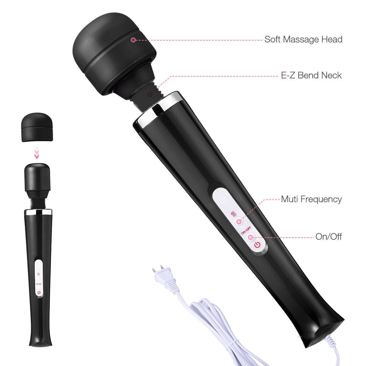 Handheld Massager 20 Speed Wand Vibrating Massage Magic Full Body Therapy Motor - DropOnline.co