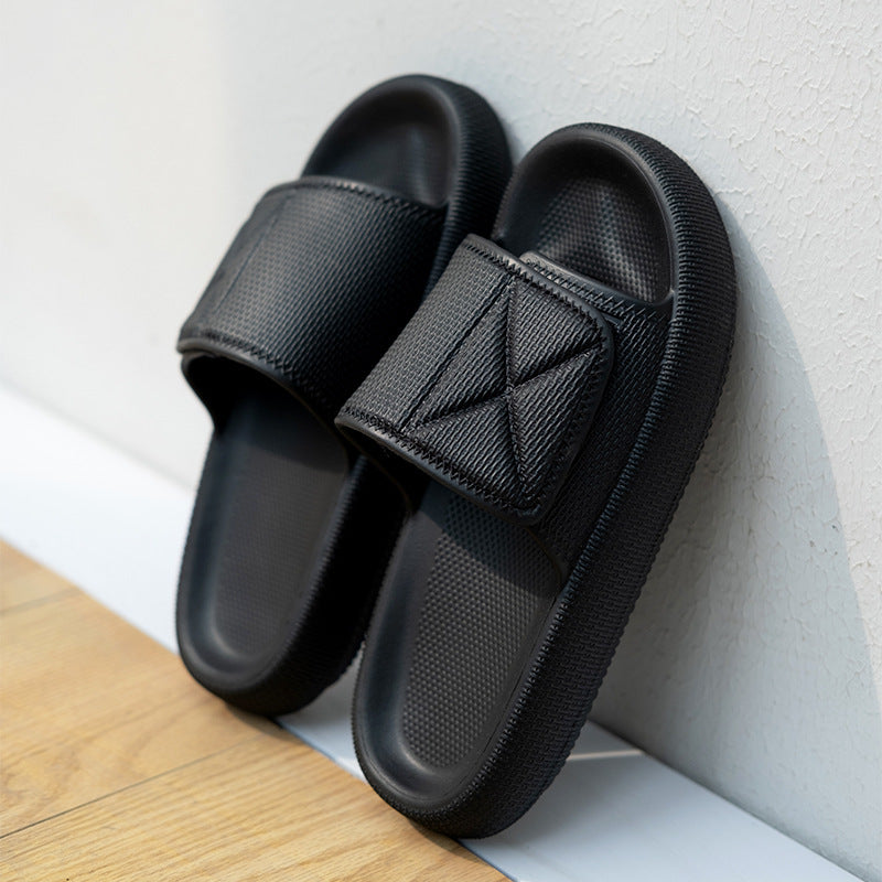 Poop Feeling Velcro Platform Female Summer Couple Bathroom Home Bath Eva Slippers - DropOnline.co