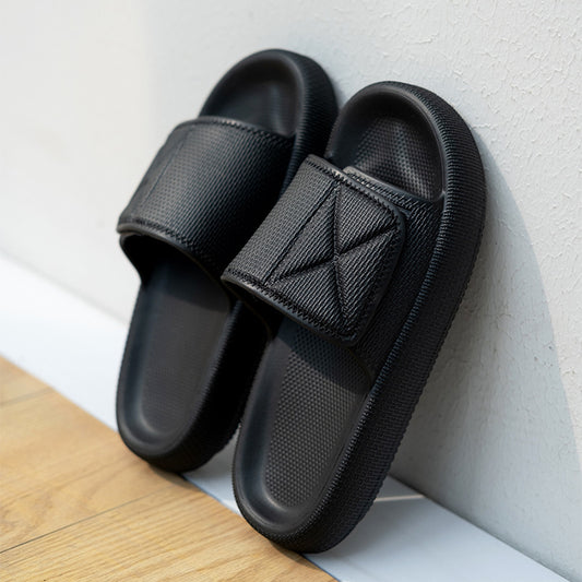 Poop Feeling Velcro Platform Female Summer Couple Bathroom Home Bath Eva Slippers - DropOnline.co