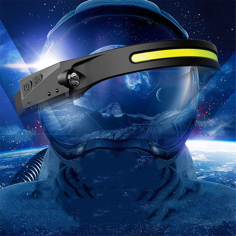 COB LED Rechargeable Headlamp - 350 Lumens Wave Sensor Waterproof Headlight for Camping & Outdoor - DropOnline.co