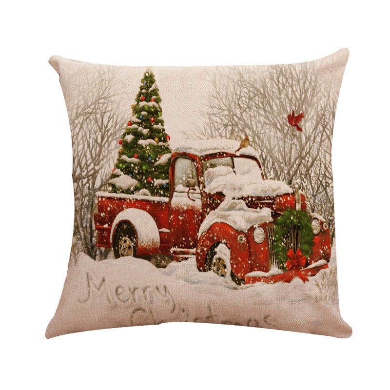 New Christmas Themed Linen Cushion Pillowcase - DropOnline.co