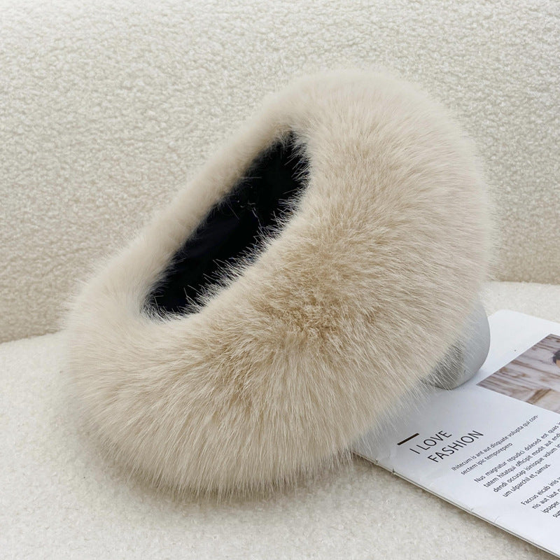 Autumn Winter Fur Hair Ring Hat - Thickened Topless Design - DropOnline.co