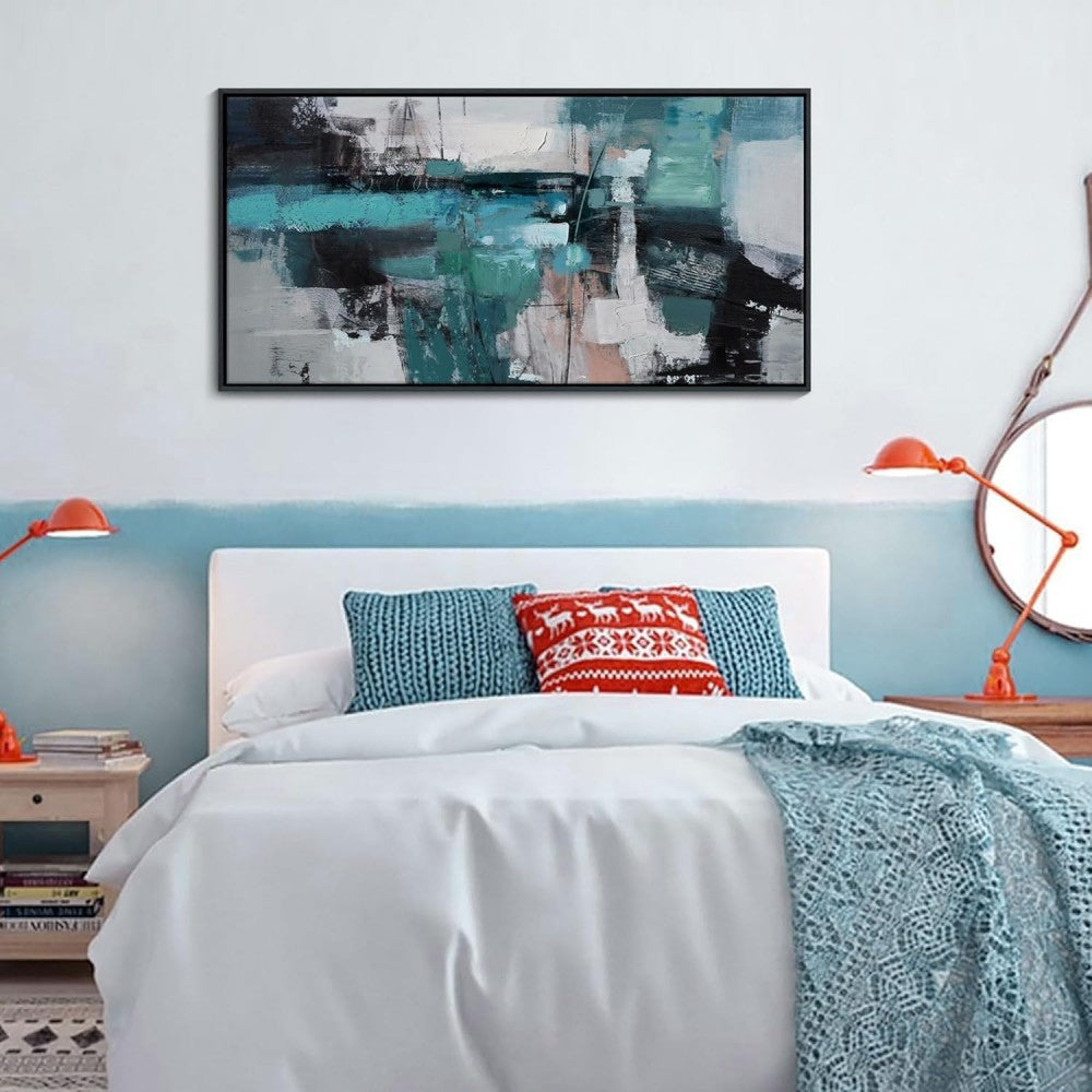 Bright Wall Art Picture Handmade Oil Painting Abstract Texture Canvas Poster Large Mural Decor Living Room Bedroom Porch Hotel - DropOnline.co