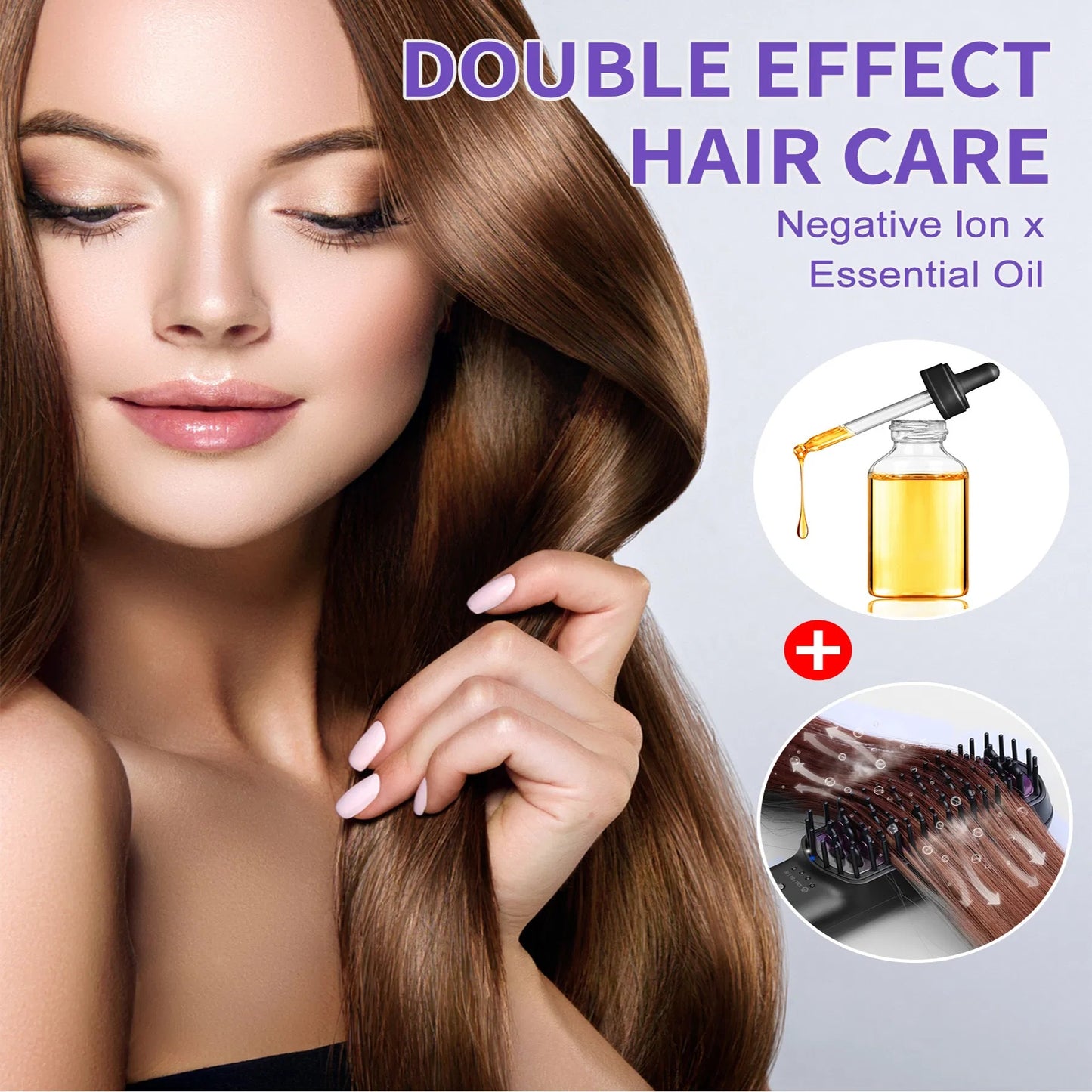 Hair Straightener Brush, Ionic Plus Steam Straightening Brush For Smooth, Anti-frizz Hair, Anti-Scald Ceramic Straightening Comb, Heated Straightener Brush Flat Iron Fast Heating For Home Salon - DropOnline.co