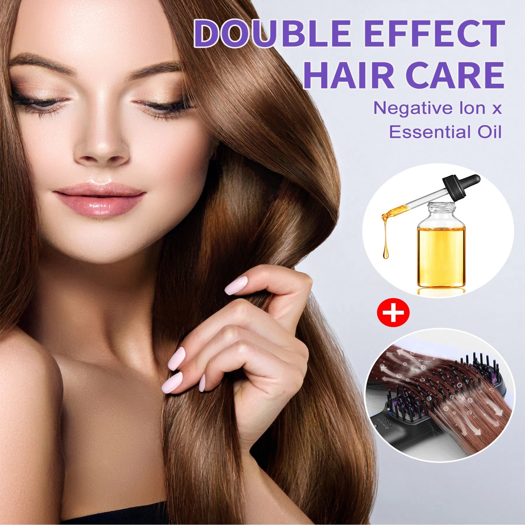 Hair Straightener Brush, Ionic Plus Steam Straightening Brush For Smooth, Anti-frizz Hair, Anti-Scald Ceramic Straightening Comb, Heated Straightener Brush Flat Iron Fast Heating For Home Salon - DropOnline.co