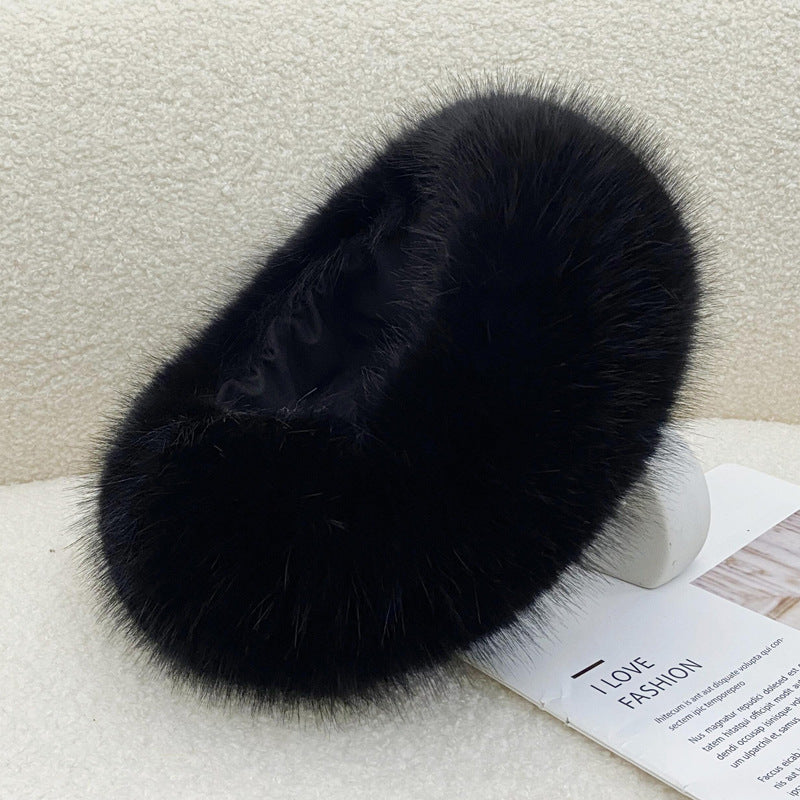 Autumn Winter Fur Hair Ring Hat - Thickened Topless Design - DropOnline.co
