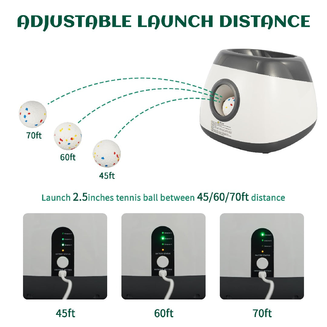 Only Supports Self Pickup  Dog Ball Thrower, Automatic Ball Launcher, Indoor-Outdoor Interactive Dog Toy With Three Scopes, Includes Balls And A Data Cable, Grey-Green - DropOnline.co