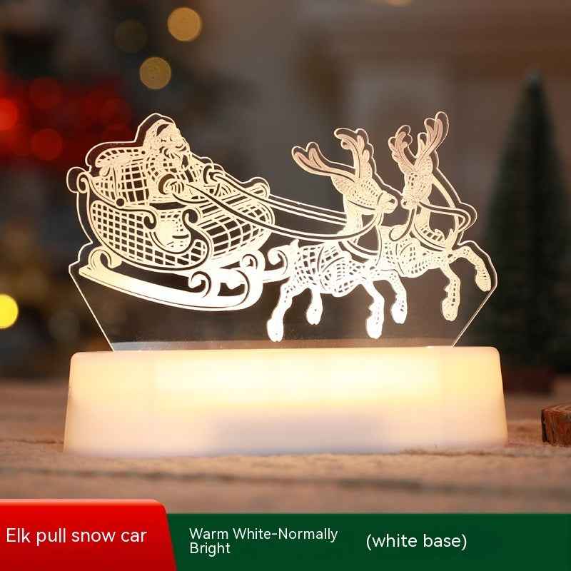 Christmas 3D Acrylic LED Night Light - Decorative Lamp Holiday Gift for Kids & Home - DropOnline.co