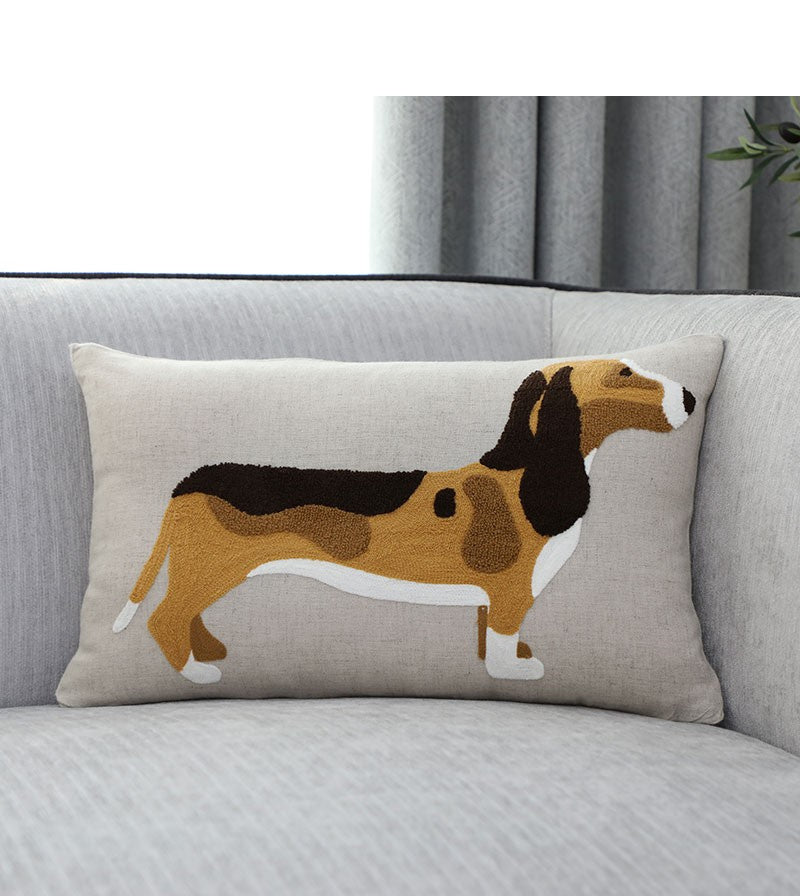 Pillow Embroidered Cushion With Core American Dog - DropOnline.co