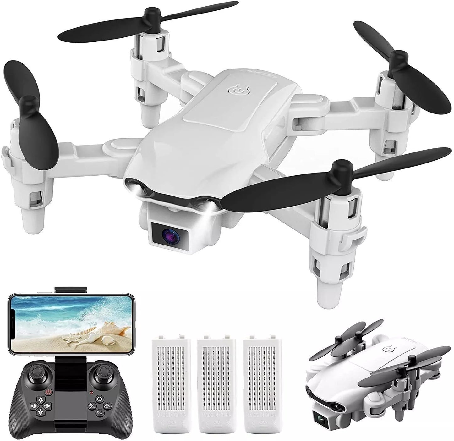 4DRC V9 Mini Drone for Kids - 720P HD Camera Foldable RC Quadcopter with 3 Batteries - DropOnline.co