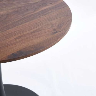 31.5 BLACK AND WALNUT Tulip Table Mid-century Dining Table For 2-4 People With Round Mdf Table Top, Pedestal Dining Table, End Table Leisure Coffee Table - DropOnline.co