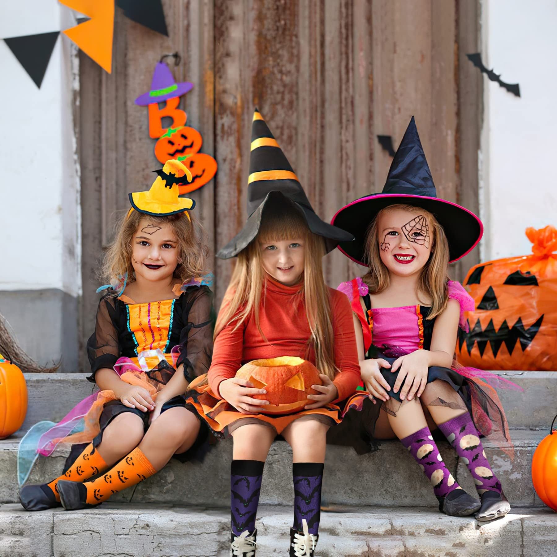 6-Pair Holiday Socks Set - Halloween & Christmas Novelty Cotton Socks - DropOnline.co