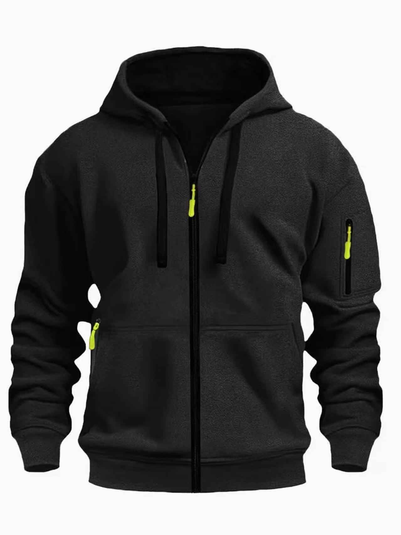 Men's Zipper Hooded Sweatshirt - Sports Casual Cardigan Jacket