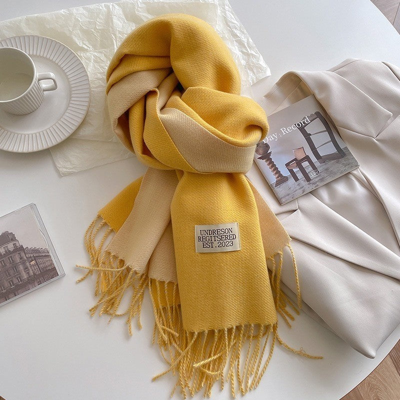 Double-Sided Artificial Cashmere Scarf - Women's Winter Warm Couple Scarf - DropOnline.co