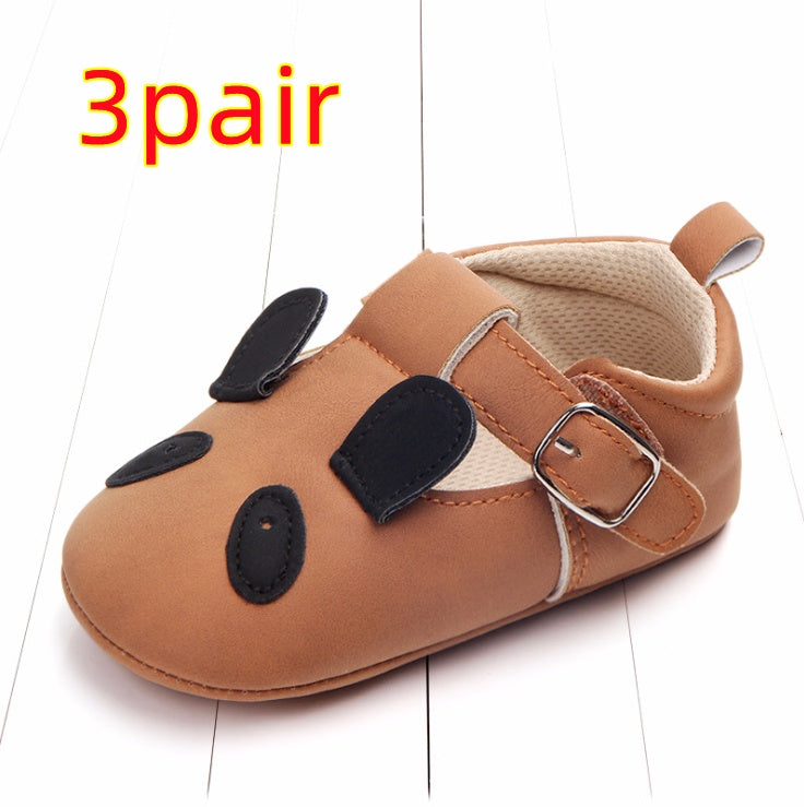 Cartoon Animal Baby Shoes - Soft Non-Slip Leather First Walking Shoes - DropOnline.co