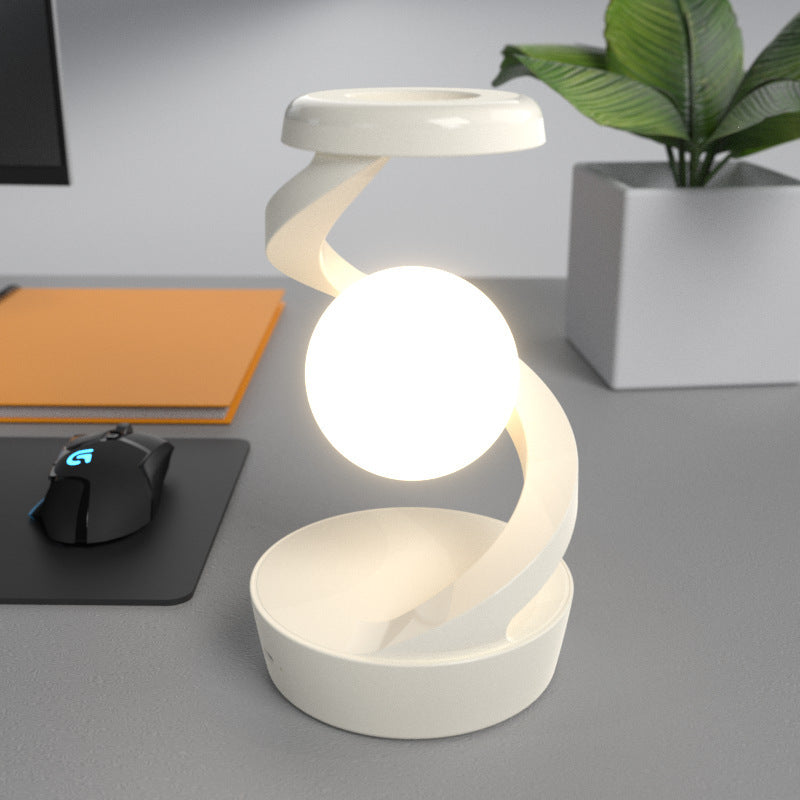 Rotating Moon Desk Lamp With Phone Wireless Charging Sensor Control Table Lamps Decorative Desktop Lamp Small Night Lamp Home Decor - DropOnline.co