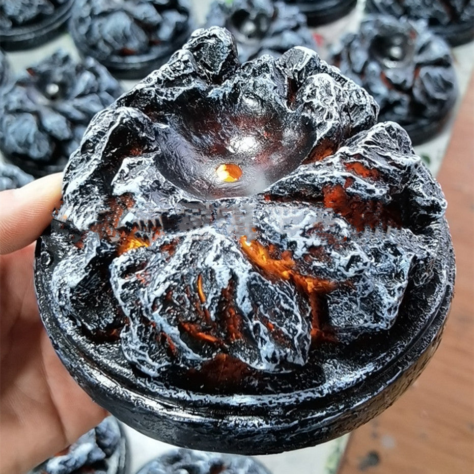LED Lava Dragon Egg Ornamental Decor Dinosaur Egg Statue Resin Dragon Egg Crystal Minerale Gemstone Reiki Home Decor - DropOnline.co