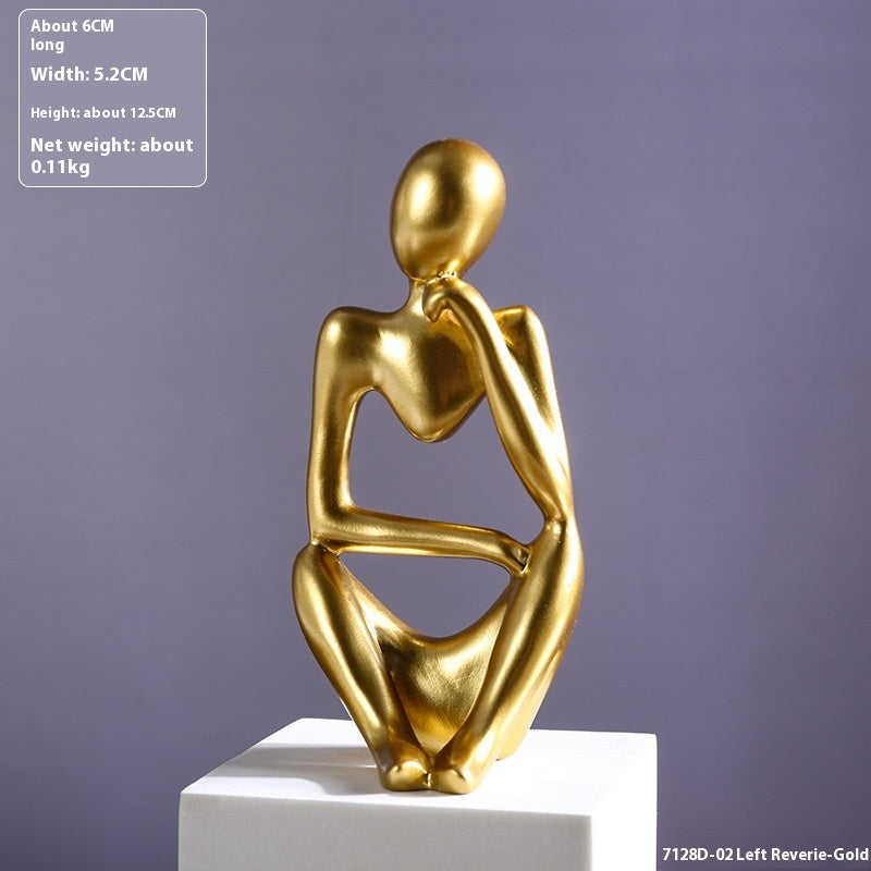 Mini Abstract Thinker Sculpture - Modern Resin Home Ornament Entrance Decoration - DropOnline.co
