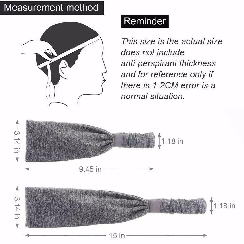 Sports Headbands For Men & Women -5 Pack,  Wicking Sweatbands, Elastic Non Slip Sweat Bands, Athletic Workout Fashion Wide Hair Bands For Running, Cycling, Basketball, Yoga - DropOnline.co