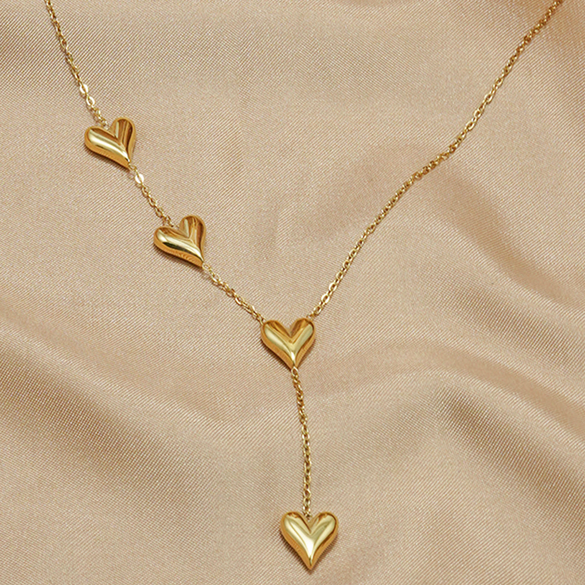 Lxalry 18K Gold Plated Heart Necklace  Recycled Stainless Steel Modern Minimalist Jewelry  Hypoallergenic   Ocean-Safe Gift For Women Wife Mom  Everyday Elegance With Golden Hour Glow - DropOnline.co