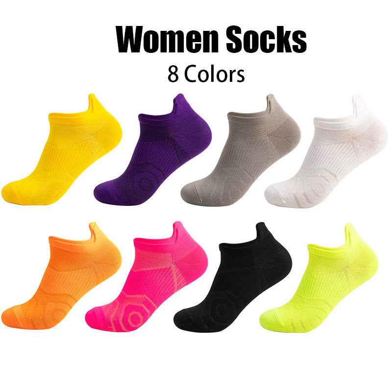8 Pairs Women's Athletic Compression Running Socks - Low Cut Cushioned Anti-Odor